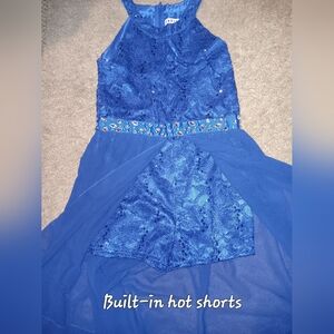 Girl's Formal Royal Blue Dress with Hot Shorts size 12